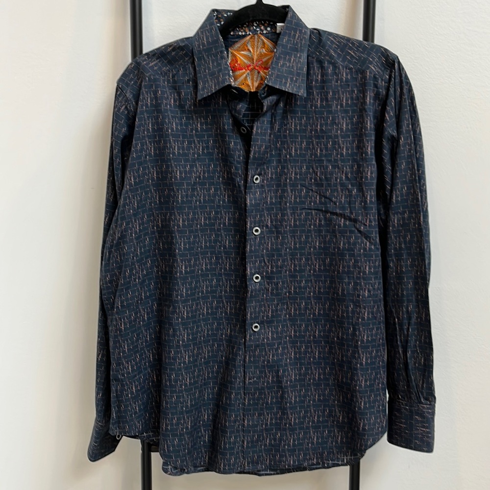 Robert Graham Alamont Print Classic Fit Cotton Long Sleeve Men Shirt Size M